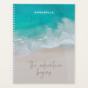tropical sand beach ocean the adventure begins planner