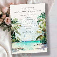 Tropical Sand Beach Palm Trees Wedding + Details
