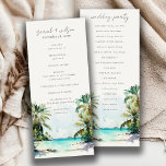 Tropical Sand Beach Palm Trees Wedding Program<br><div class="desc">Tropical Watercolor Palm Trees Theme Collection.- it's an elegant script watercolor Illustration of tropical palm tress on beach perfect for your tropical beachy wedding & parties. It’s very easy to customise,  with your personal details. If you need any other matching product or customisation,  kindly message via Zazzle.</div>