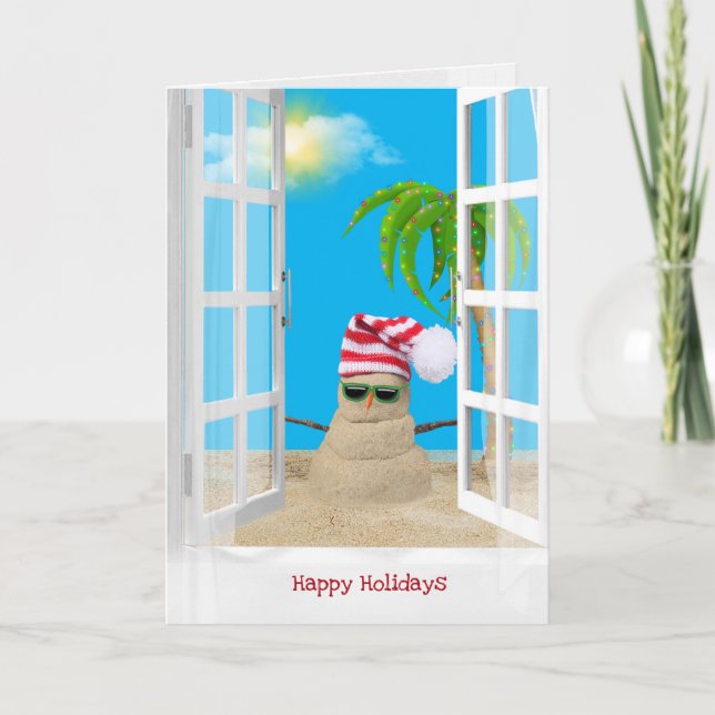 Tropical sandman with palm tree in window card (Front)