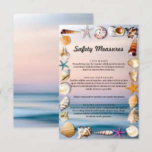 Tropical Sandy Beach And Seashells Safety Measures Enclosure Card