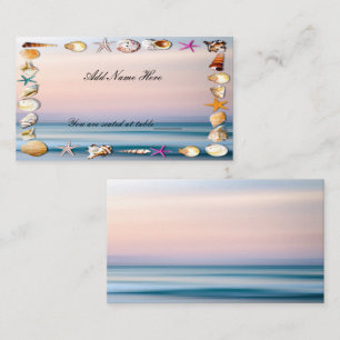 Tropical Sandy Beach And Seashells  Wedding Table  Place Card