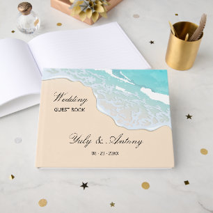 Tropical Sandy Beach Keepsake Marriage Registry Guest Book