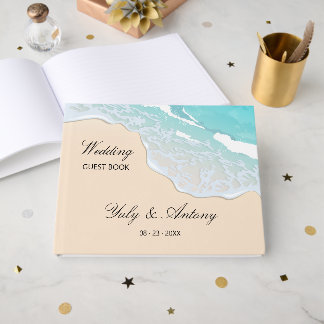 Tropical Sandy Beach Keepsake Marriage Registry Guest Book