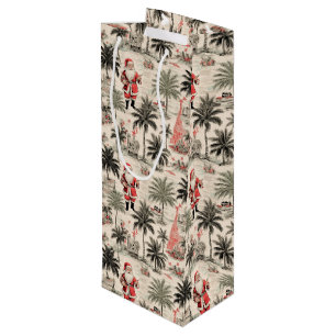 Tropical Santa Christmas Wine Gift Bag