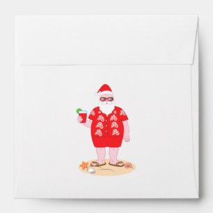Tropical Santa Claus Envelopes