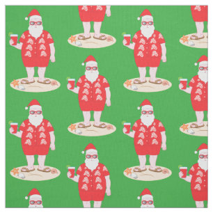 Tropical Santa Claus Fabric