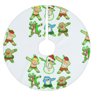 tropical santa claus vacation christmas brushed polyester tree skirt