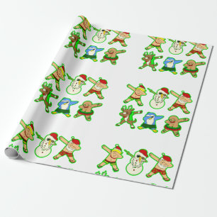 tropical santa claus vacation christmas wrapping paper