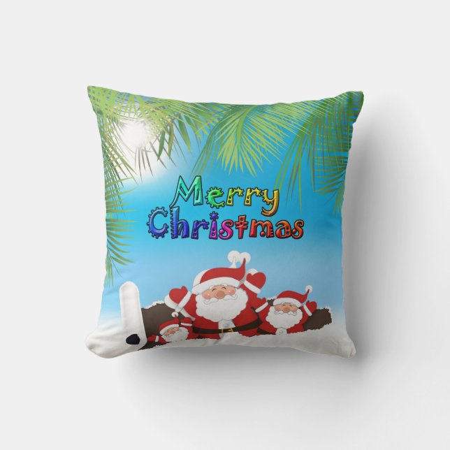 tropical Santa Cushion (Front)