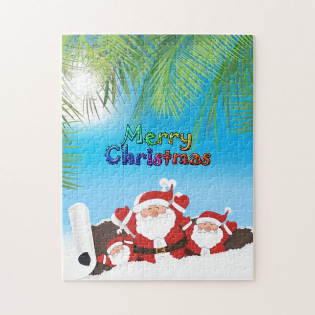 tropical Santa Jigsaw Puzzle (Vertical)