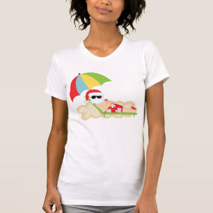 Tropical Santa on Beach T-Shirt