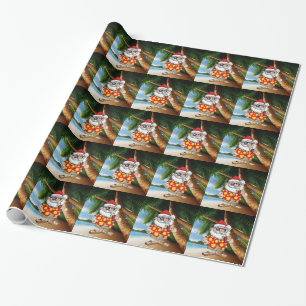 TROPICAL SANTA WRAPPING PAPER