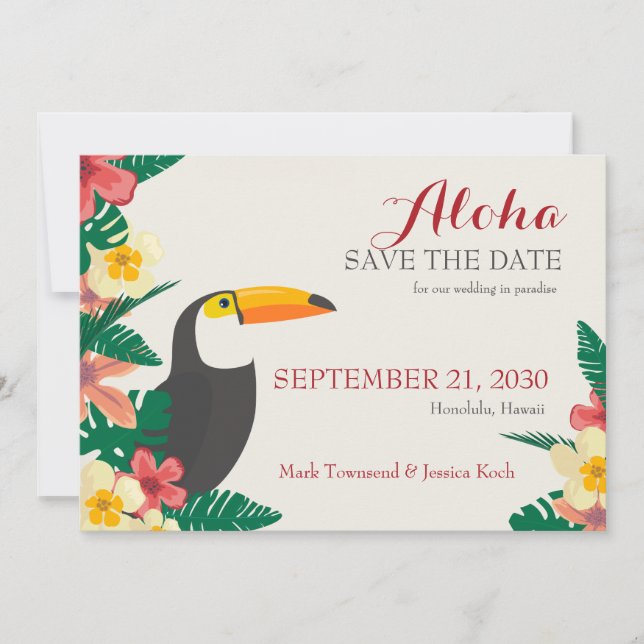 Tropical Save the Date Announcement (Front)