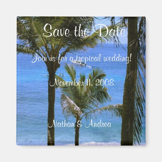 Tropical Save the Date Magnet (Front)