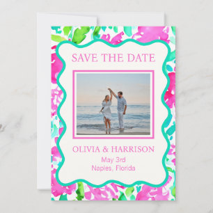 Tropical Save the Date Photo Card – Beach Wedding