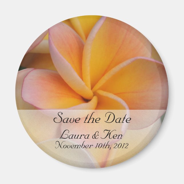 Tropical Save the Date Wedding Magnet (Front)