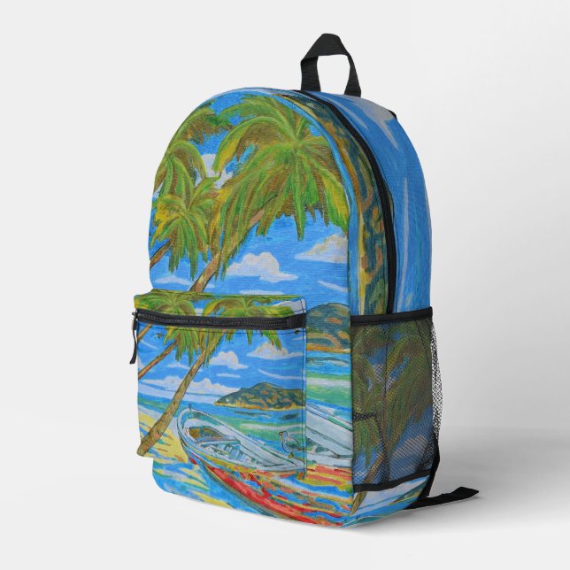 Tropical scene backpack  (Back Corner Right)