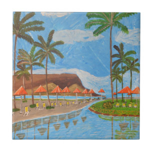 Tropical Scene ceramic tile 