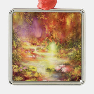 Tropical Scenery 1990 Metal Ornament