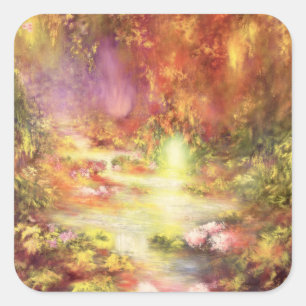 Tropical Scenery 1990 Square Sticker