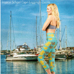 Tropical School Capri Leggings