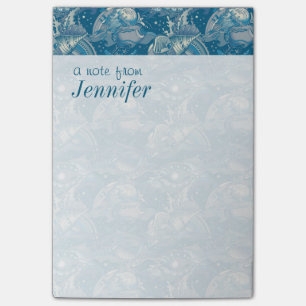Tropical Sea Pattern Add Your Name Post-it Notes
