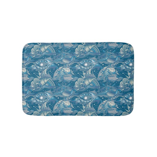 Tropical Sea Pattern Bath Mat (Front)