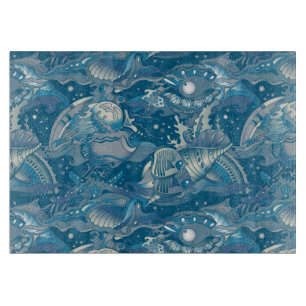 Tropical Sea Pattern Cutting Board