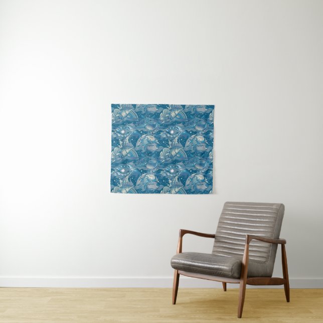 Tropical Sea Pattern Tapestry (In Situ (Horizontal))