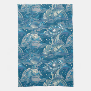 Tropical Sea Pattern Tea Towel
