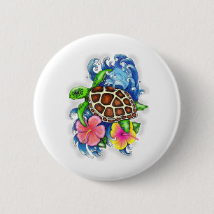 Tropical Sea Turtle 6 Cm Round Badge
