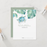Tropical Sea Turtle Baby Shower Advice Cards