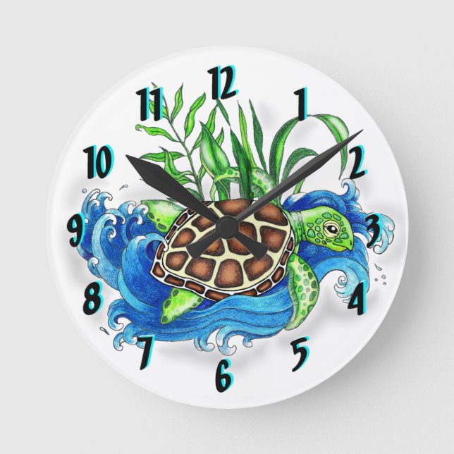Tropical Sea Turtle Clock (Front)