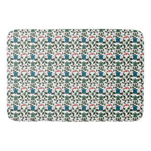 Tropical Sea Turtle Floral Pattern   Coastal Ocean Bath Mat