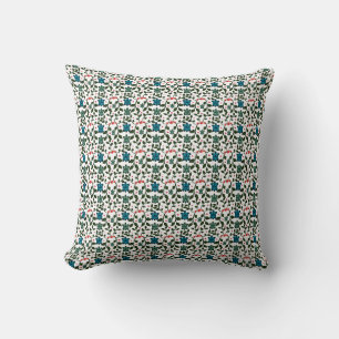 Tropical Sea Turtle Floral Pattern Coastal Ocean Cushion