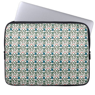 Tropical Sea Turtle Floral Pattern Coastal Ocean Laptop Sleeve