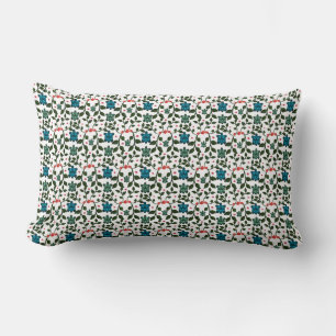 Tropical Sea Turtle Floral Pattern Coastal Ocean Lumbar Cushion