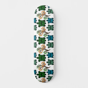 Tropical Sea Turtle Floral Pattern Coastal Ocean Skateboard
