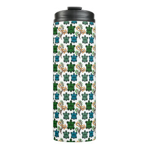 Tropical Sea Turtle Floral Pattern Coastal Ocean Thermal Tumbler