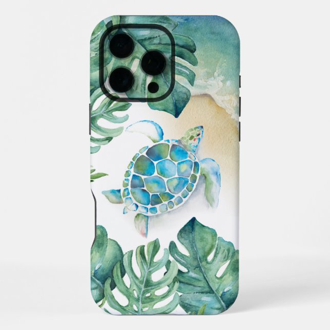 Tropical Sea Turtle iPhone Case (Back)