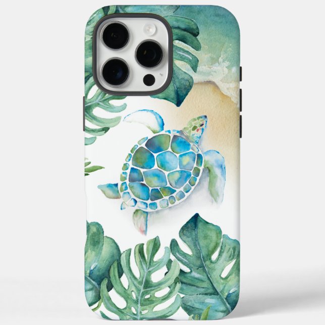 Tropical Sea Turtle iPhone Case (Back)