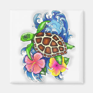 Tropical Sea Turtle Magnet