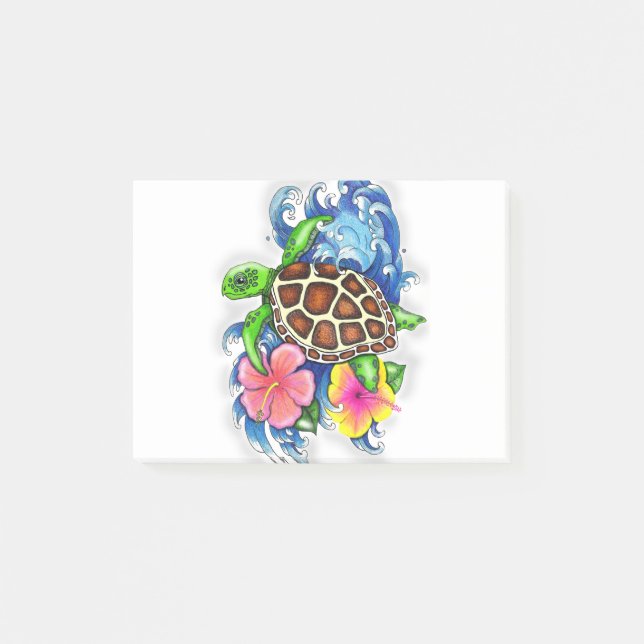 Tropical Sea Turtle Post-it Notes (Front)