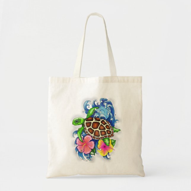 Tropical Sea Turtles Tote Bag (Front)