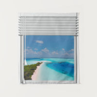 Tropical Sea View Fake Window Blinds