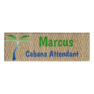 Tropical Seagrass and Palm Business Name Tag