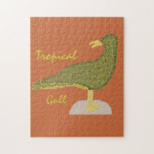 Tropical Seagull-Brown Jigsaw Puzzle