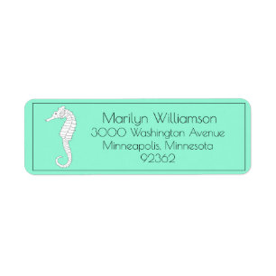 Tropical Seahorse Return Address Label