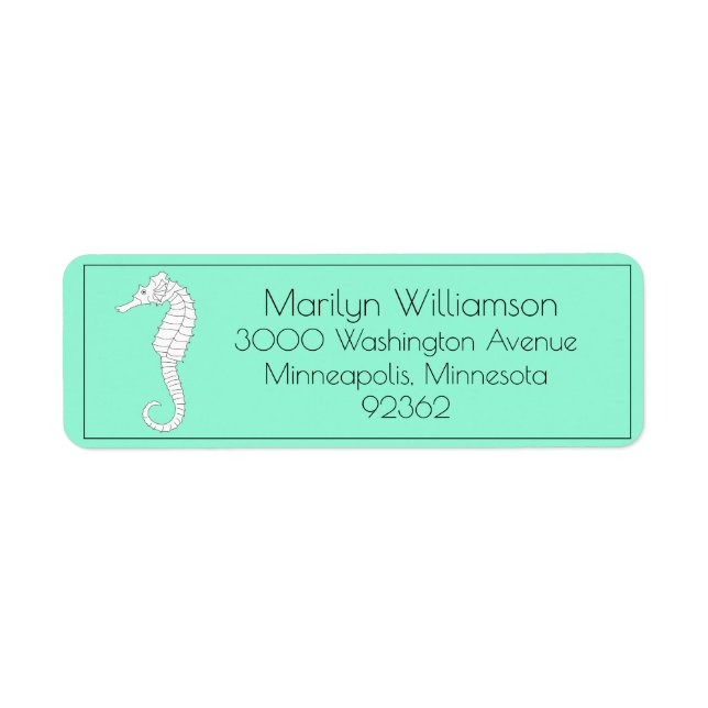 Tropical Seahorse Return Address Label (Front)
